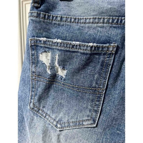 Gracia Women Distressed Denim Shorts Blue Size Large - Picture 10 of 12